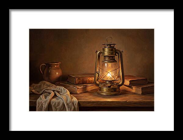Illuminated Lantern Still Life
