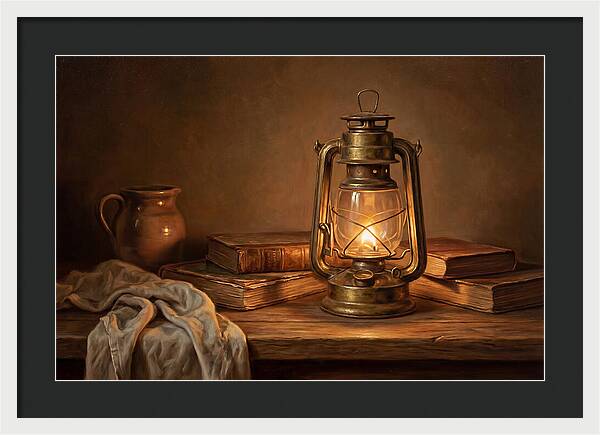 Illuminated Lantern Still Life