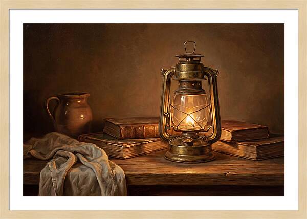 Illuminated Lantern Still Life