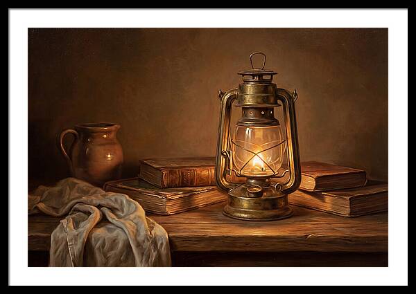 Illuminated Lantern Still Life