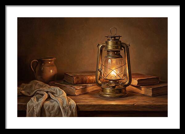 Illuminated Lantern Still Life