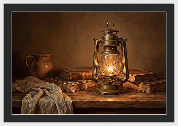 Illuminated Lantern Still Life
