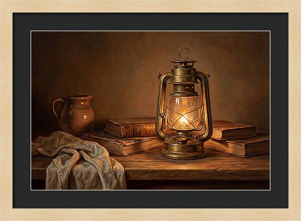 Illuminated Lantern Still Life