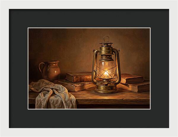 Illuminated Lantern Still Life