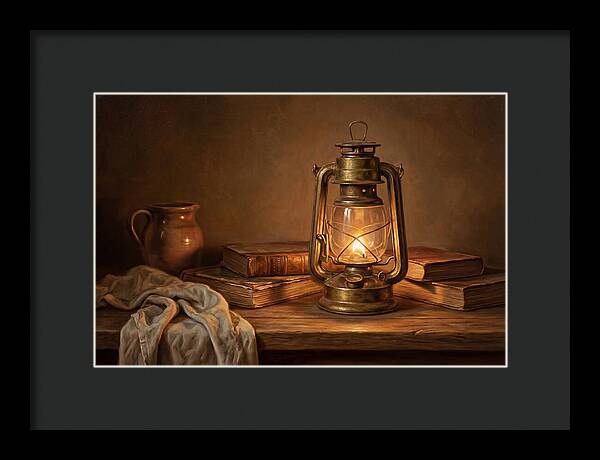 Illuminated Lantern Still Life
