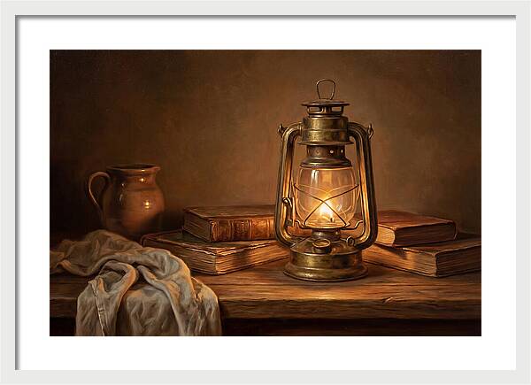 Illuminated Lantern Still Life