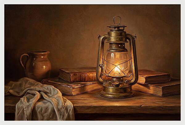 Illuminated Lantern Still Life