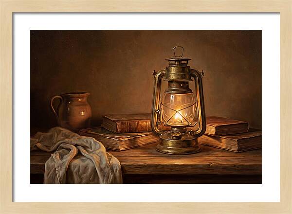 Illuminated Lantern Still Life