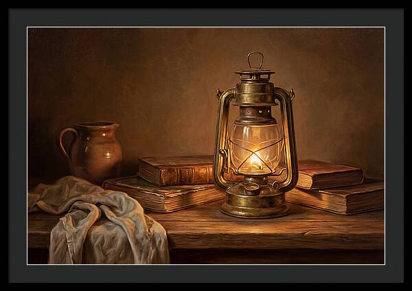 Illuminated Lantern Still Life