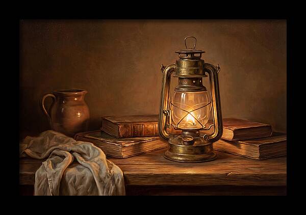 Illuminated Lantern Still Life