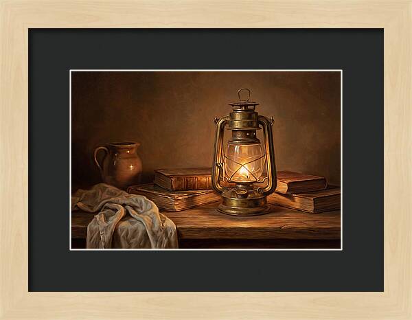 Illuminated Lantern Still Life
