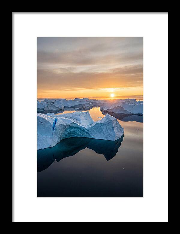 Ilulissat Icefjord At Midnight Sun