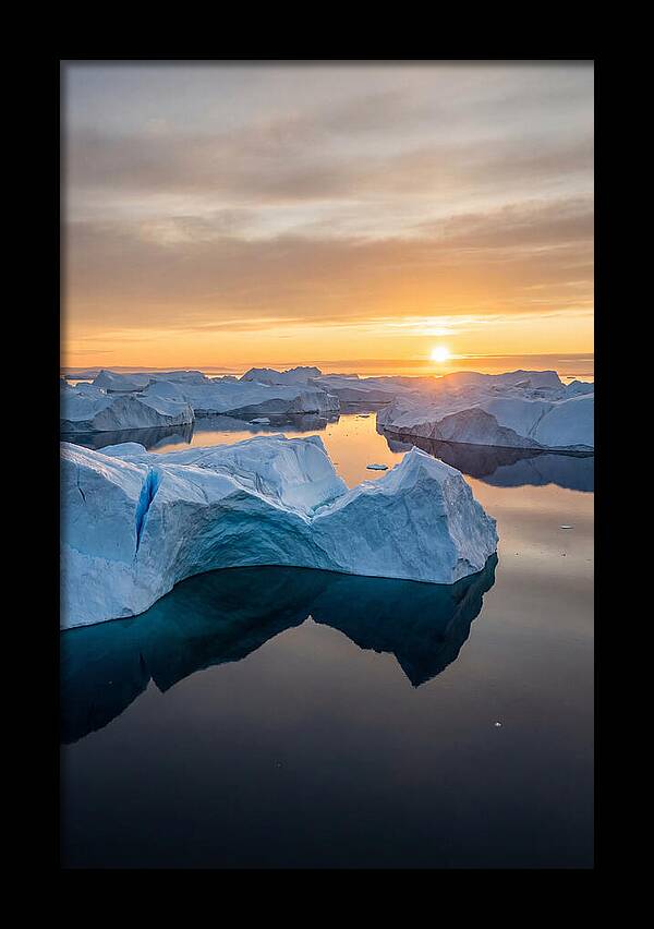 Ilulissat Icefjord At Midnight Sun