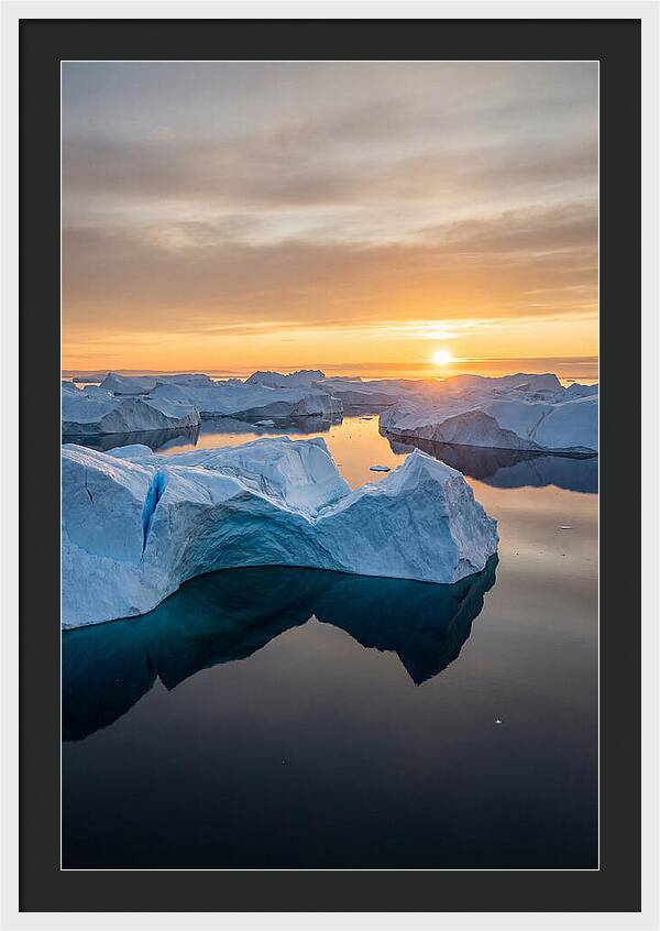 Ilulissat Icefjord At Midnight Sun