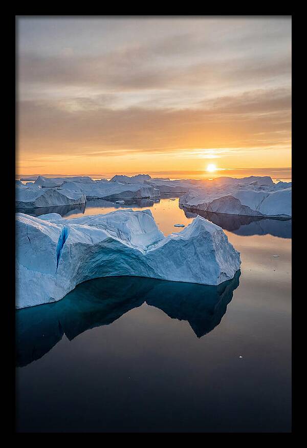 Ilulissat Icefjord At Midnight Sun