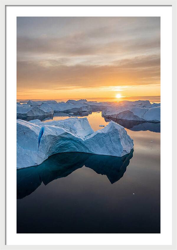 Ilulissat Icefjord At Midnight Sun