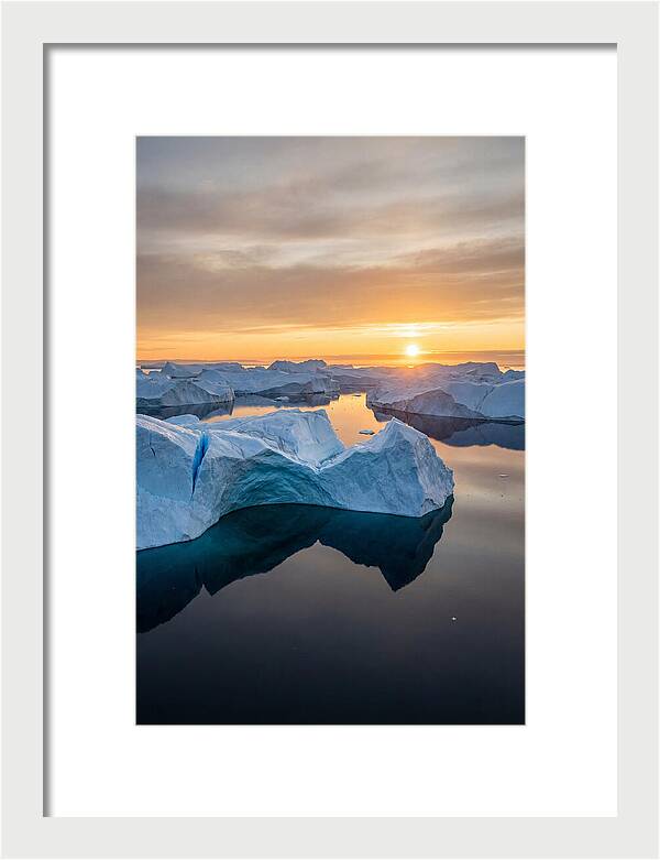 Ilulissat Icefjord At Midnight Sun