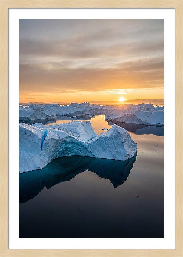 Ilulissat Icefjord At Midnight Sun