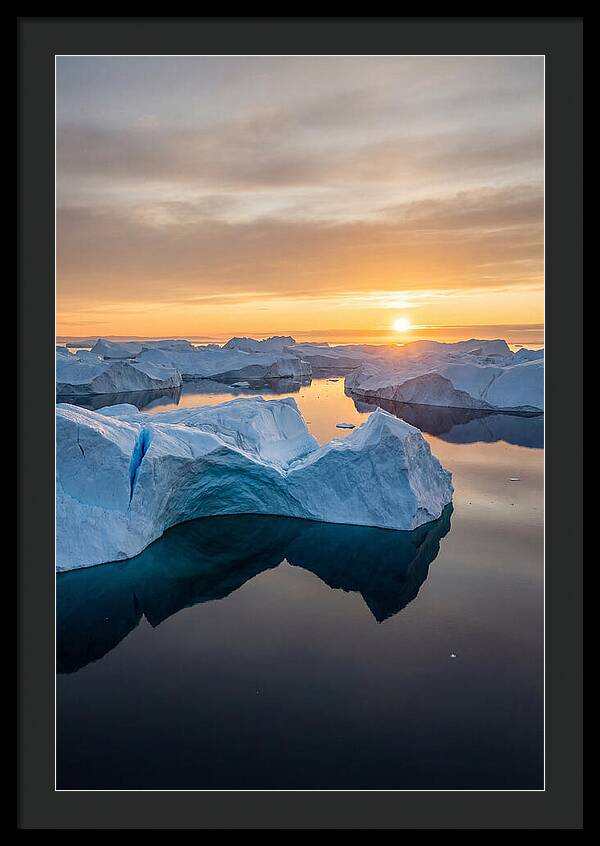 Ilulissat Icefjord At Midnight Sun