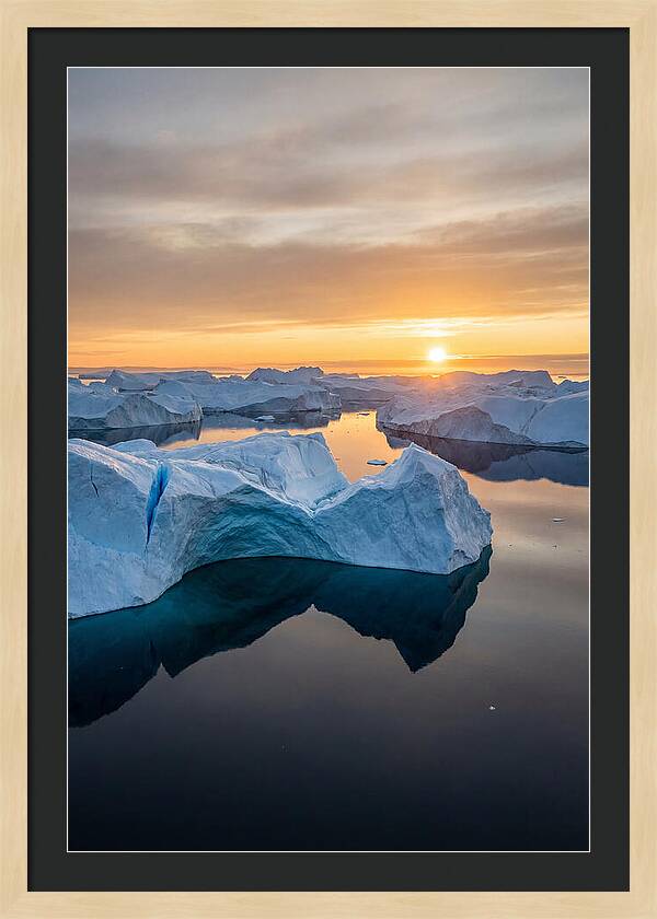 Ilulissat Icefjord At Midnight Sun
