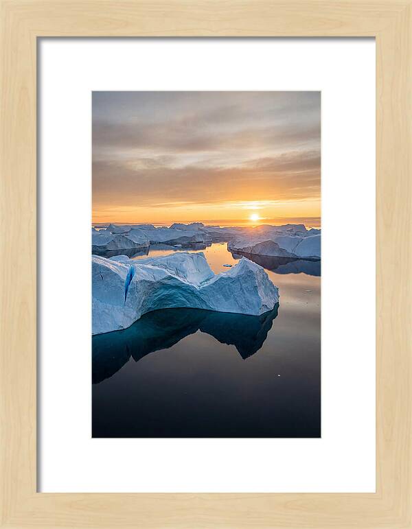 Ilulissat Icefjord At Midnight Sun