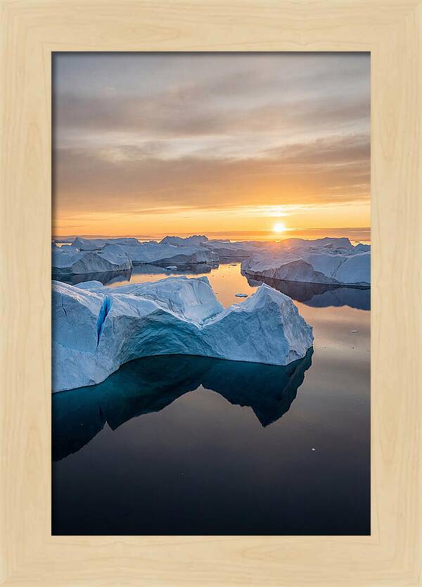 Ilulissat Icefjord At Midnight Sun