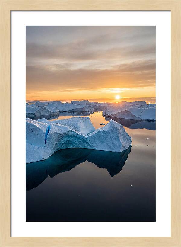 Ilulissat Icefjord At Midnight Sun