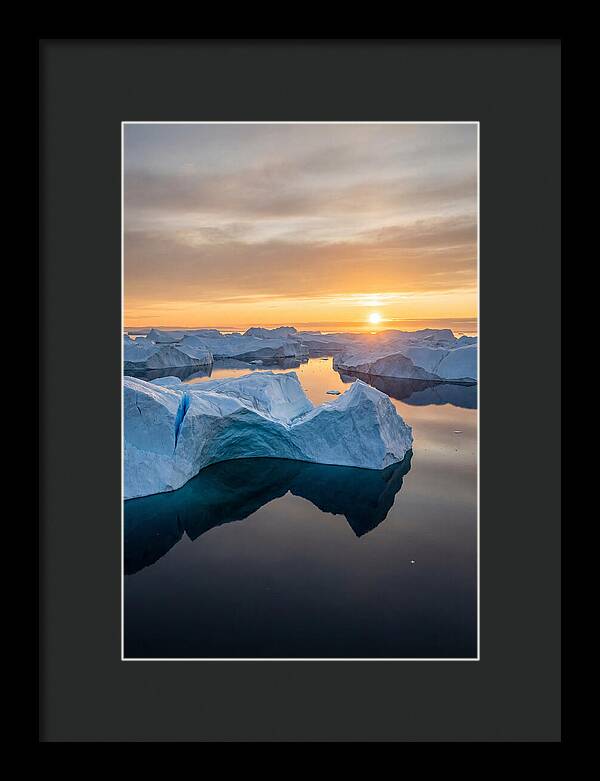 Ilulissat Icefjord At Midnight Sun