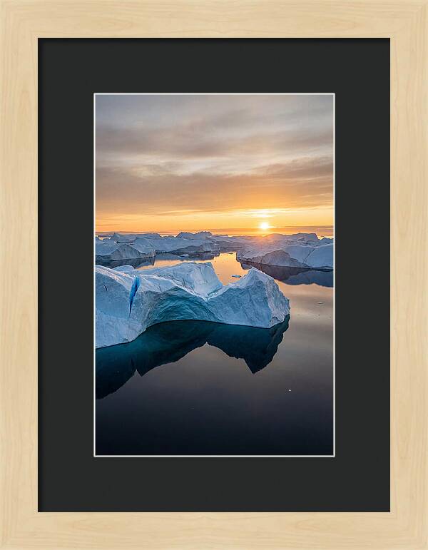 Ilulissat Icefjord At Midnight Sun