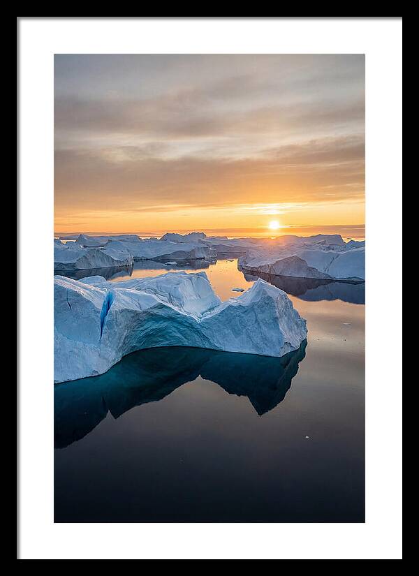 Ilulissat Icefjord At Midnight Sun