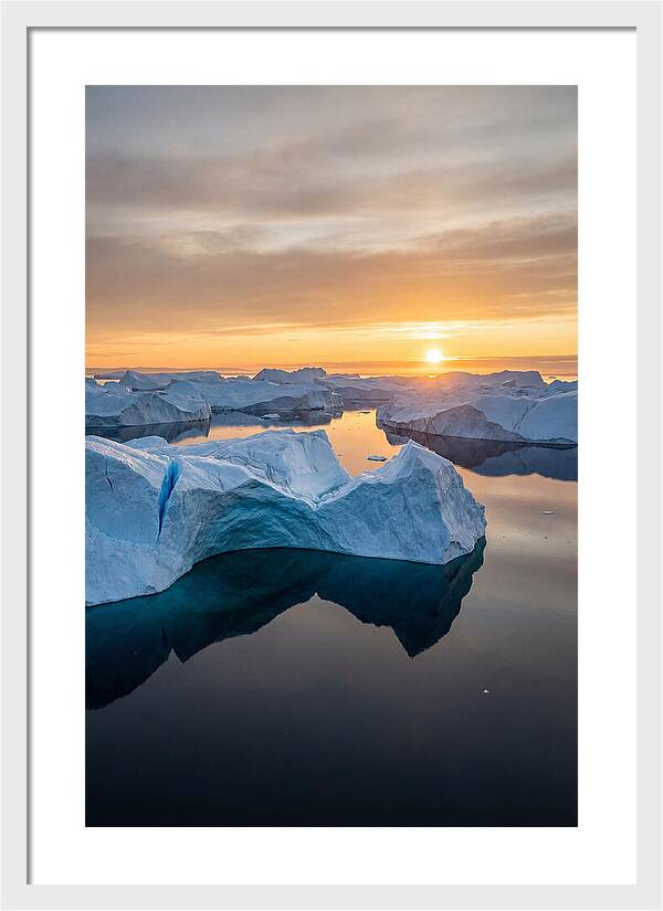 Ilulissat Icefjord At Midnight Sun