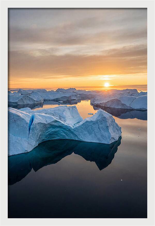 Ilulissat Icefjord At Midnight Sun