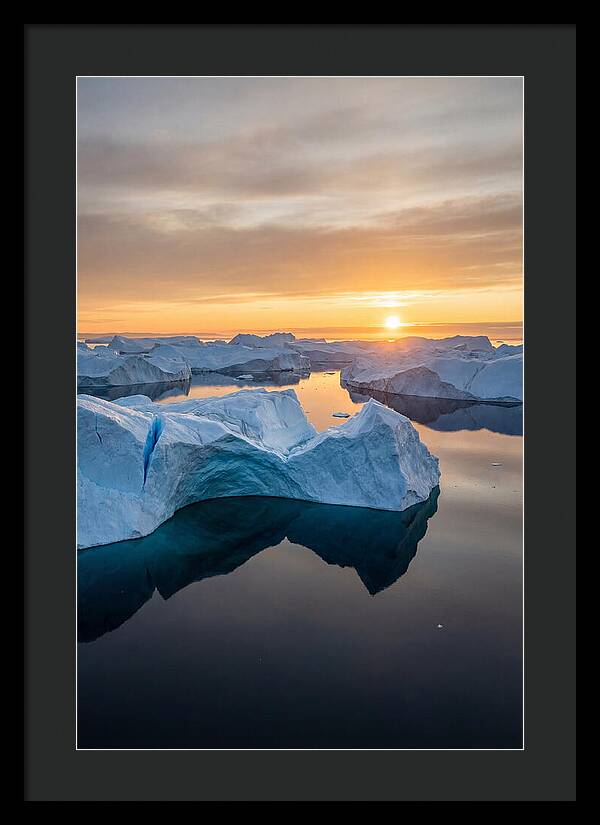 Ilulissat Icefjord At Midnight Sun