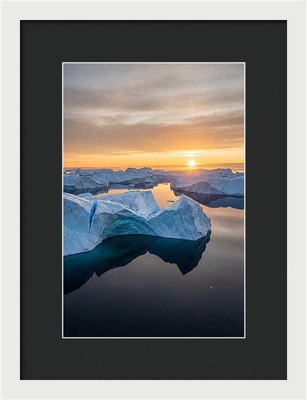 Ilulissat Icefjord At Midnight Sun