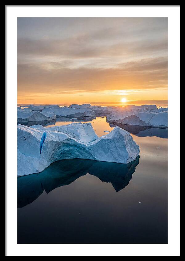 Ilulissat Icefjord At Midnight Sun