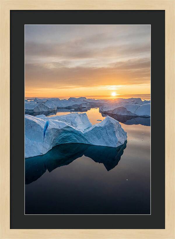 Ilulissat Icefjord At Midnight Sun
