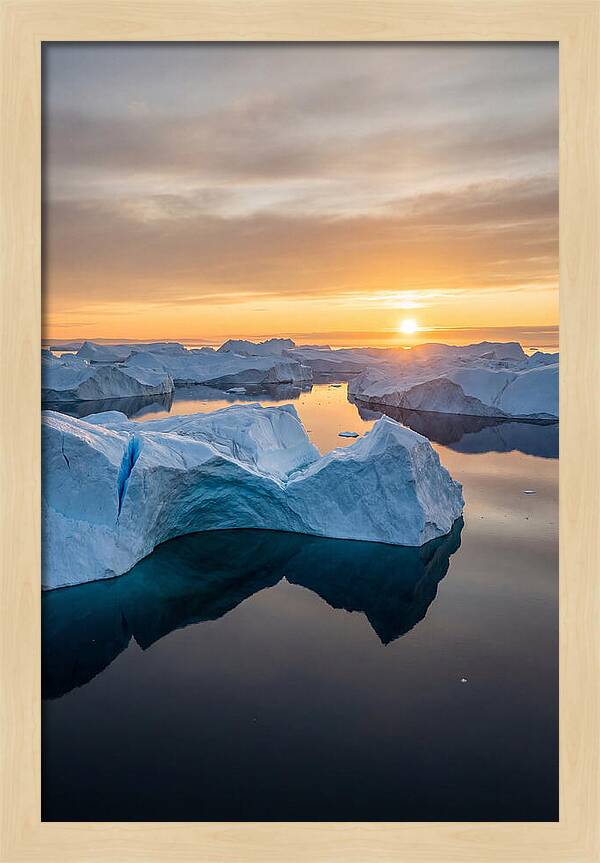Ilulissat Icefjord At Midnight Sun