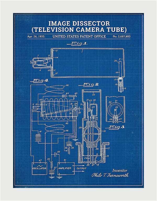 Image Dissector Farnsworth Television Tube Blueprint Patent Us2087683a