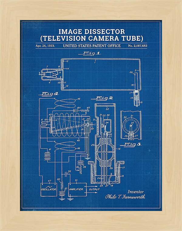 Image Dissector Farnsworth Television Tube Blueprint Patent Us2087683a