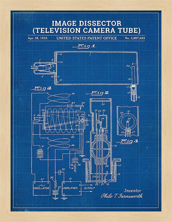 Image Dissector Farnsworth Television Tube Blueprint Patent Us2087683a