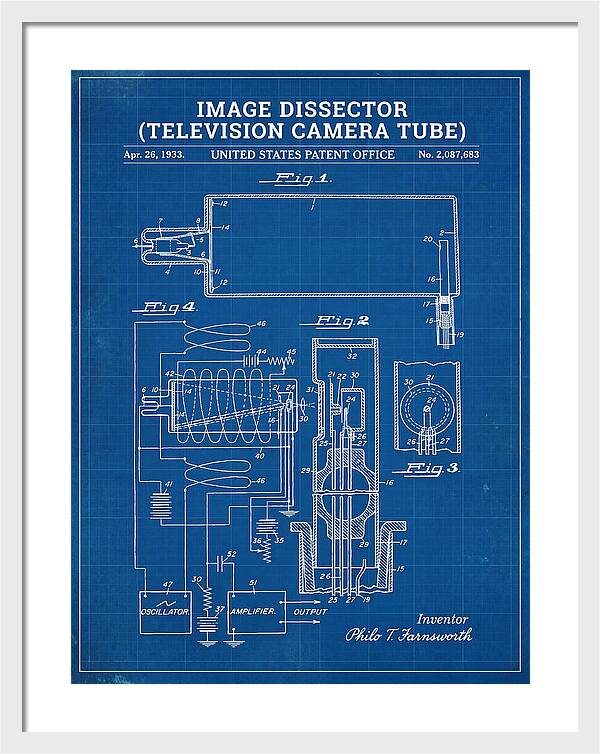 Image Dissector Farnsworth Television Tube Blueprint Patent Us2087683a