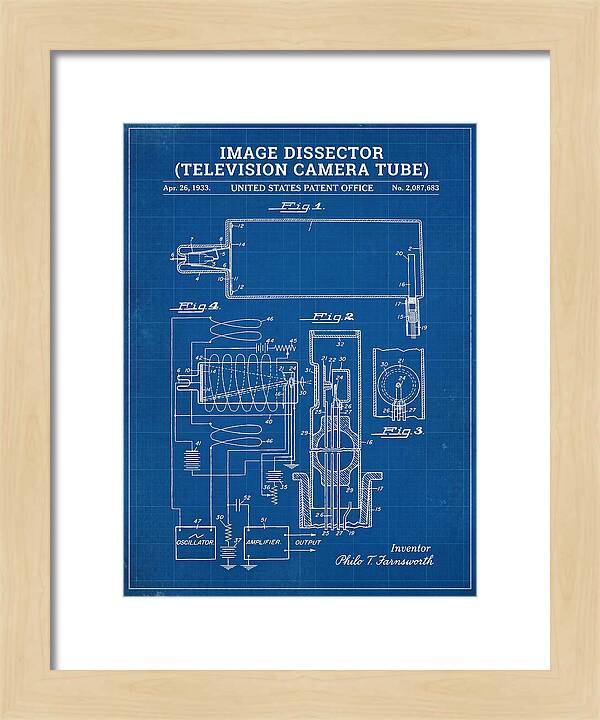 Image Dissector Farnsworth Television Tube Blueprint Patent Us2087683a