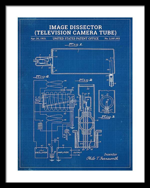 Image Dissector Farnsworth Television Tube Blueprint Patent Us2087683a