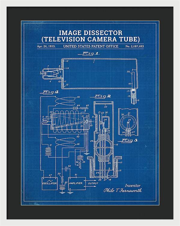 Image Dissector Farnsworth Television Tube Blueprint Patent Us2087683a