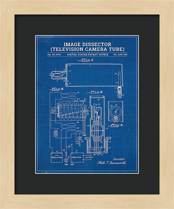 Image Dissector Farnsworth Television Tube Blueprint Patent Us2087683a