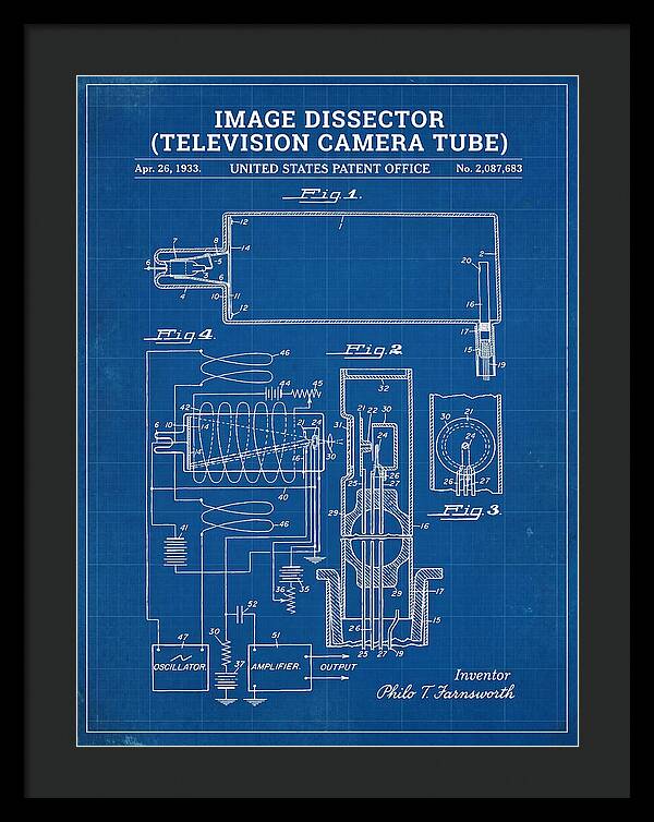 Image Dissector Farnsworth Television Tube Blueprint Patent Us2087683a