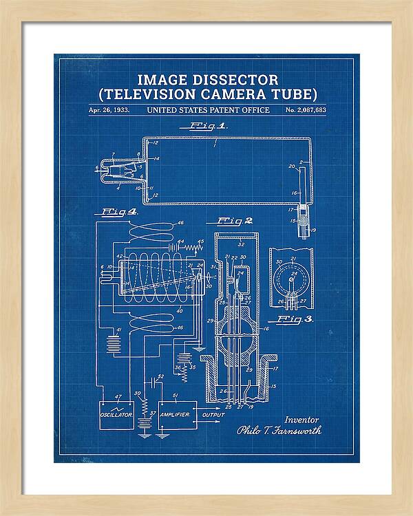 Image Dissector Farnsworth Television Tube Blueprint Patent Us2087683a