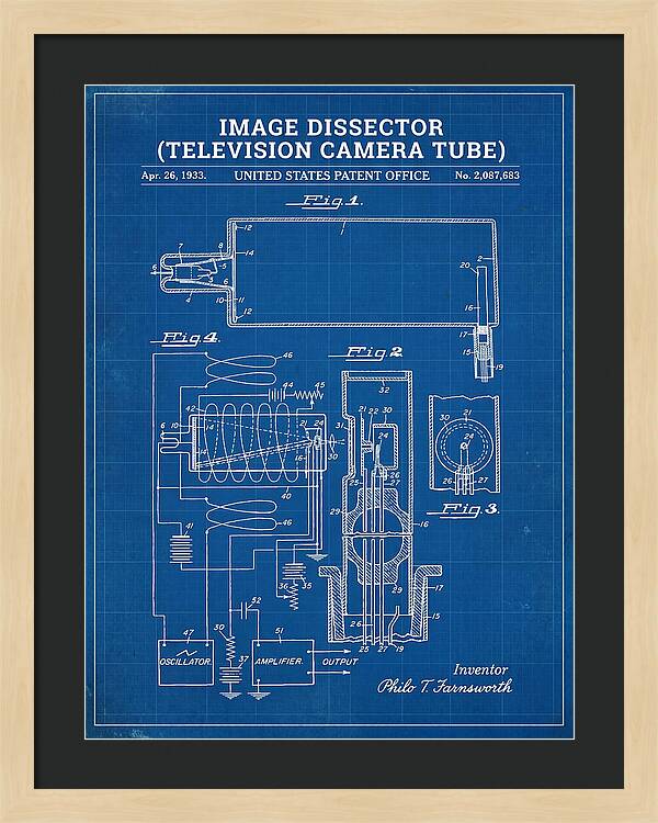 Image Dissector Farnsworth Television Tube Blueprint Patent Us2087683a