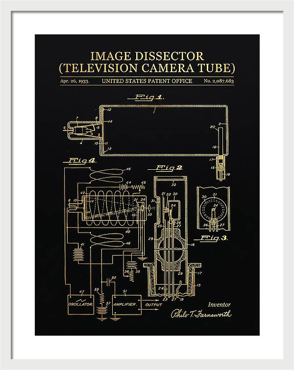 Image Dissector Farnsworth Television Tube Gold Patent Us2087683a