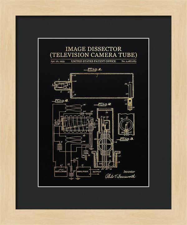 Image Dissector Farnsworth Television Tube Gold Patent Us2087683a